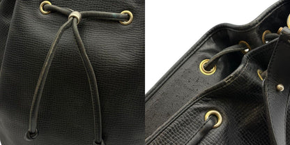 Christian Dior クリスチャン ディオール レザー 巾着 バッグ ショルダー 鞄 レディース ブランド おしゃれ ブラック 中古 W1