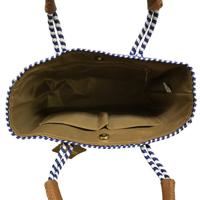 WOVEN ウーヴン メルカドバック レディース ネイビー ホワイト 中古 N1