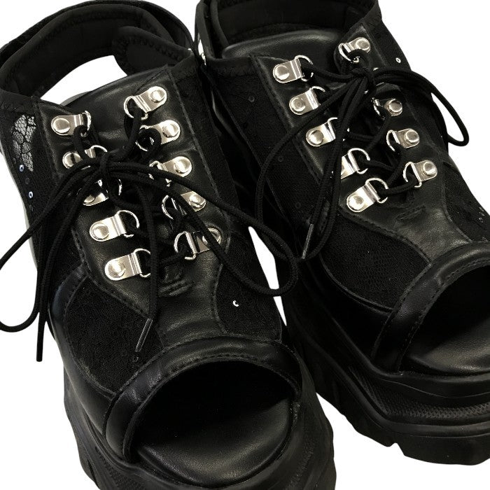 HARE サンダル レディース 夏 レザー ラメ メッシュ ブラック Lサイズ 中古 M1