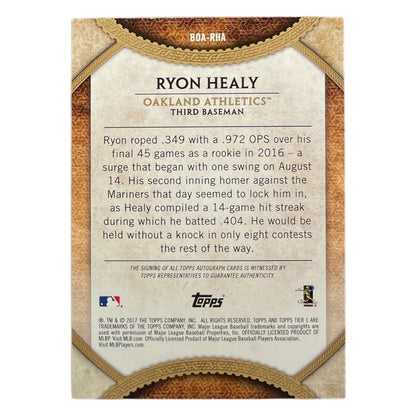 TOPPS MLBカード TIER 1 RYON HEALY OAKLAND ATHLETICS /300 #BOA-RHA 中古 IT2
