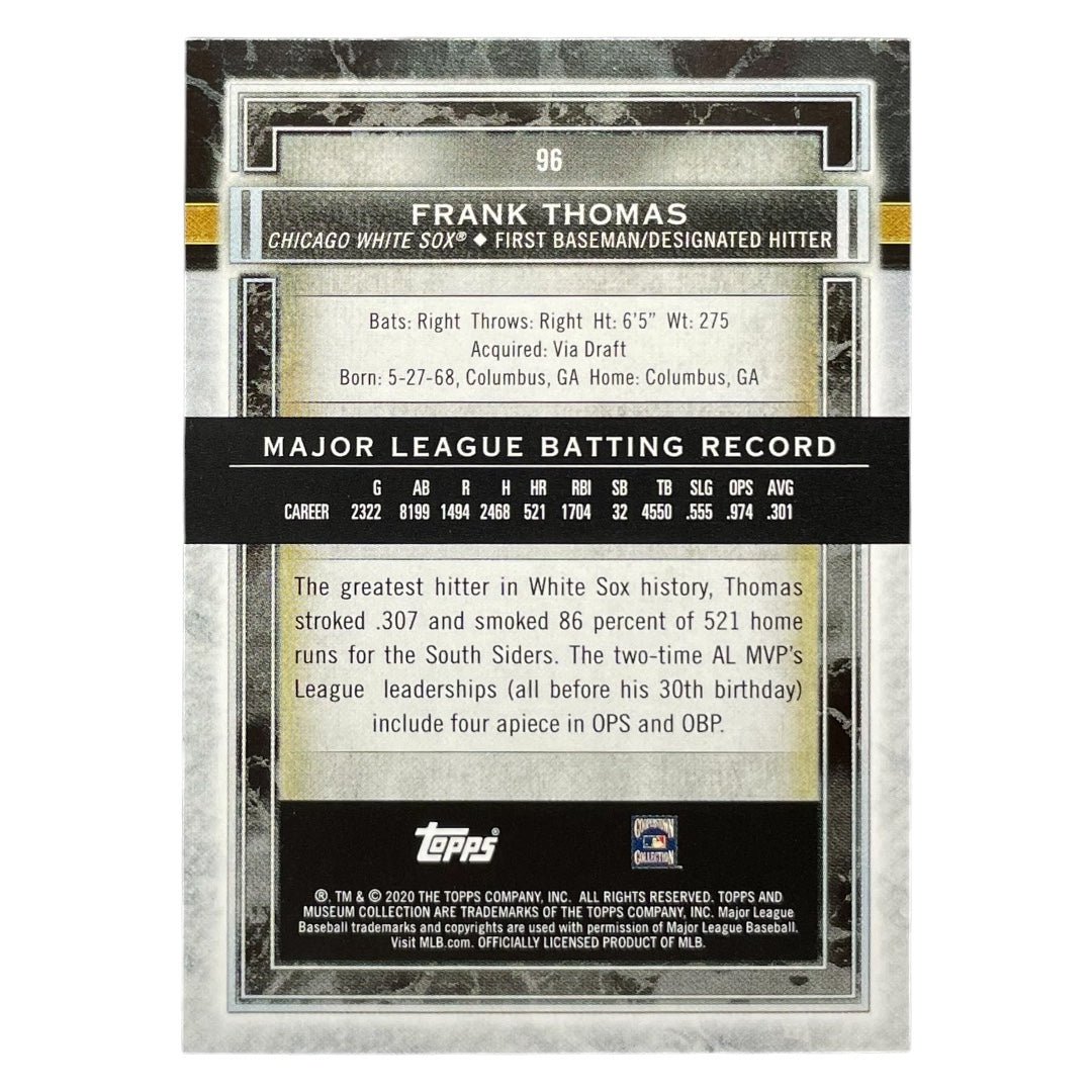 TOPPS MLBカード MUSEUM COLLECTION FRANK THOMAS CHICAGO WHITE SOX /150 #96 中古 IT2