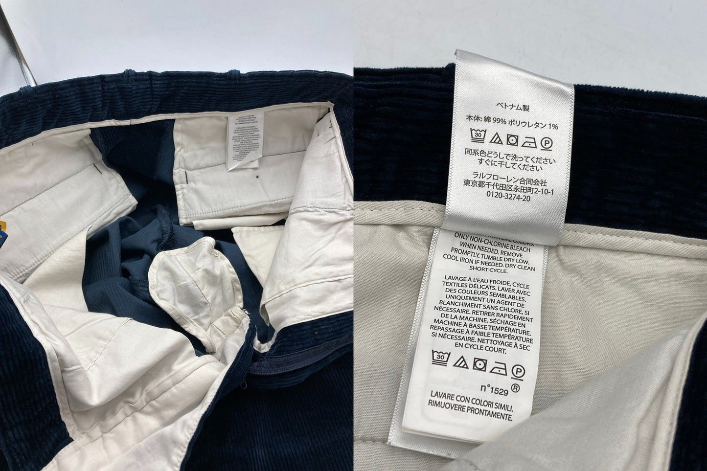 POLO RALPH LAUREN ポロラルフローレン コーデュロイパンツ ネイビー サイズ30×32 メンズ 中古 D4