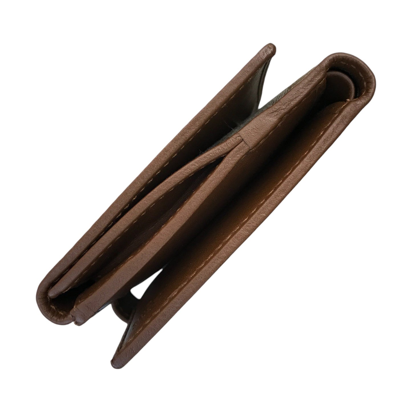 GUCCI グッチ 財布 レディース GGキャンバス レザー 二つ折り インターロッキング ブラウン/ベージュ 181594 0959 中古 T1