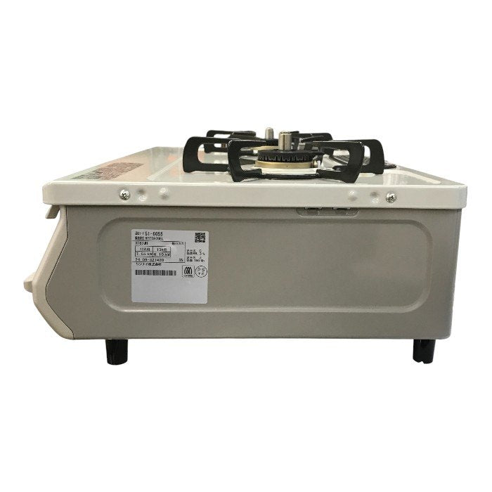 リンナイ ガステーブル クリームベージュ 都市ガス用 水無し片面焼きグリル 据え置き コンロ ガスレンジ 左強火力 RTE597BEL 中古 T1