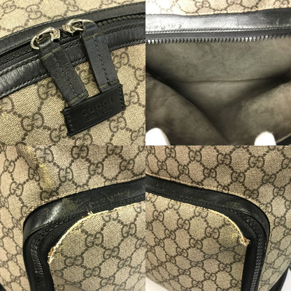 GUCCI グッチ GGスプリーム バックパック ユニセックス PVC レザー リュックサック A4収納 デイパック ベージュ 406370 中古 T1