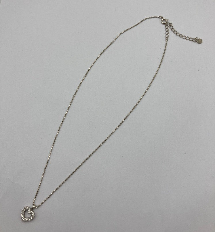 シルバー925 ハートトップ ネックレス 中古 D4