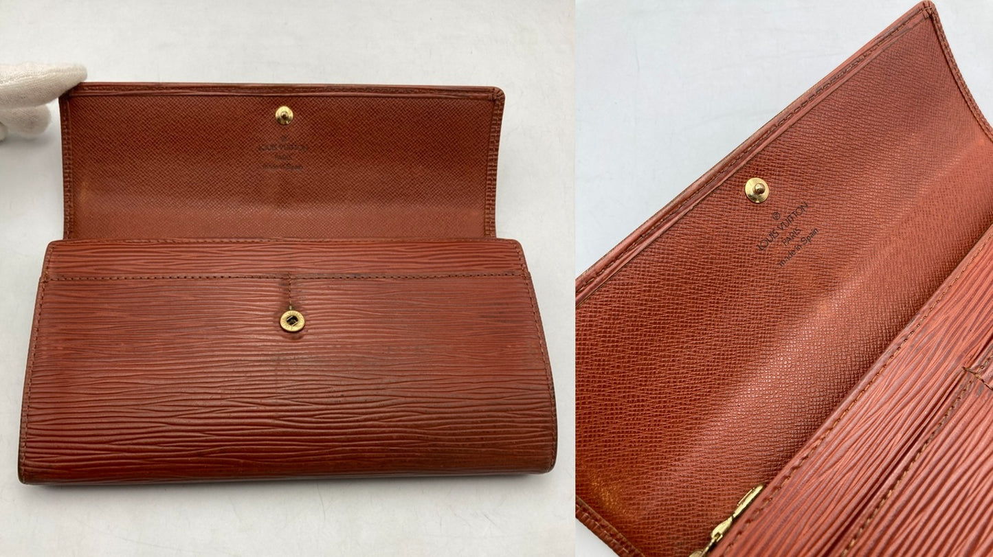 LOUIS VUITTON ルイヴィトン エピ ポシェットポルトモネクレディ M63573 ケニアブラウン 中古 D4