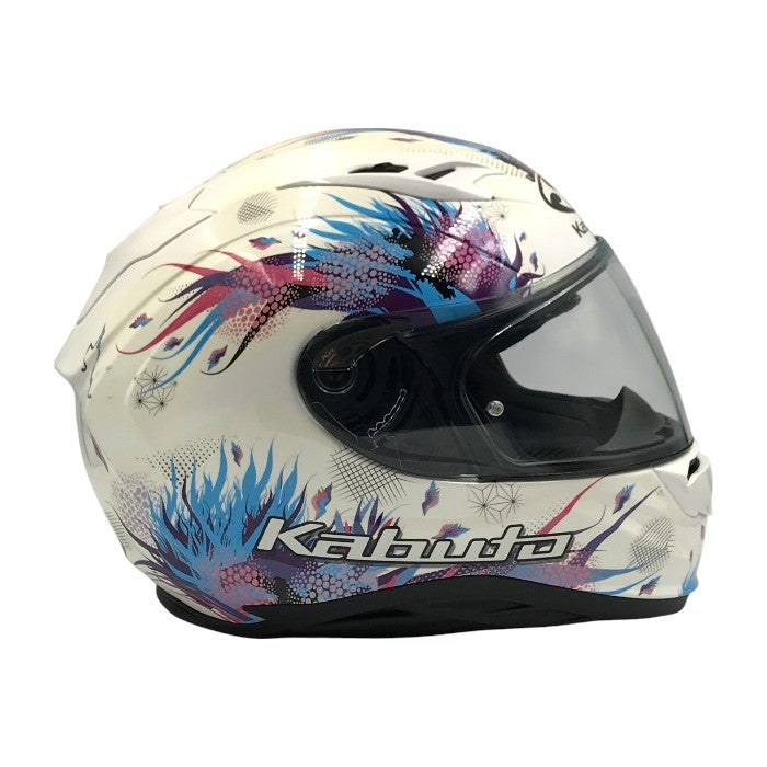 OGK KABUTO KAMUI-3 LEIA ヘルメット パールホワイト バイク 二輪用 和柄 インナーサンシェード CF-1シールド XLサイズ 中古 T1