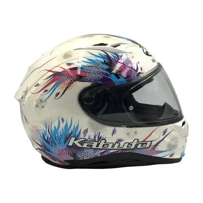 OGK KABUTO KAMUI-3 LEIA ヘルメット パールホワイト バイク 二輪用 和柄 インナーサンシェード CF-1シールド XLサイズ 中古 T1