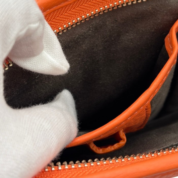 PELLE MORBIDA ペッレモルビダ セカンドバッグ クラッチバッグ 鞄 バッグ レザー 本革 オレンジ メンズ 中古 W４