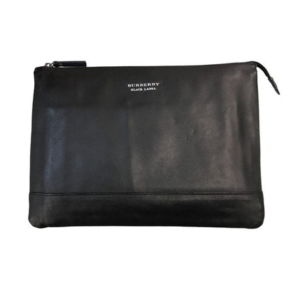 BURBERRY BLACK LABEL バーバリーブラックレーベル クラッチバッグ メンズ レザー セカンドバッグ ブラック/ブルー D1174-812-09 中古 T1