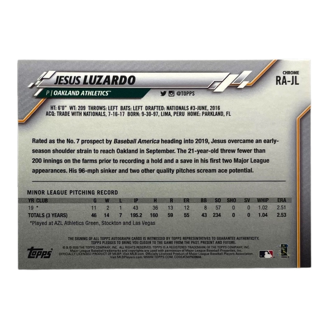 TOPPS MLBカード CHROME JESUS LUZARDO OAKLAND ATHLETICS #RA-JL 中古 IT2