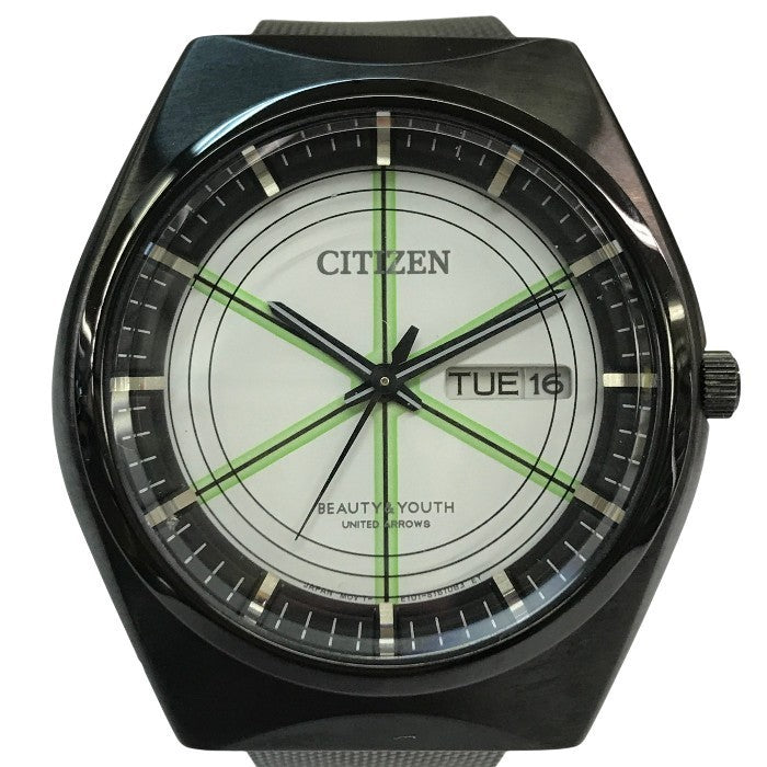 CITIZEN BEAUTY & YOUTH UNITED ARROWS 腕時計 メンズ アナログ エコドライブ ソーラー SS グレー E101-S117453 中古 T1