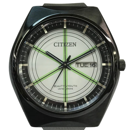 CITIZEN BEAUTY & YOUTH UNITED ARROWS 腕時計 メンズ アナログ エコドライブ ソーラー SS グレー E101-S117453 中古 T1