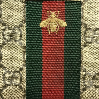 GUCCI グッチ GGスプリーム 長財布 ユニセックス ラウンドファスナー ジップ PVC 蜂 ビー 刺繍 シェリー ベージュ 408831 中古 T1