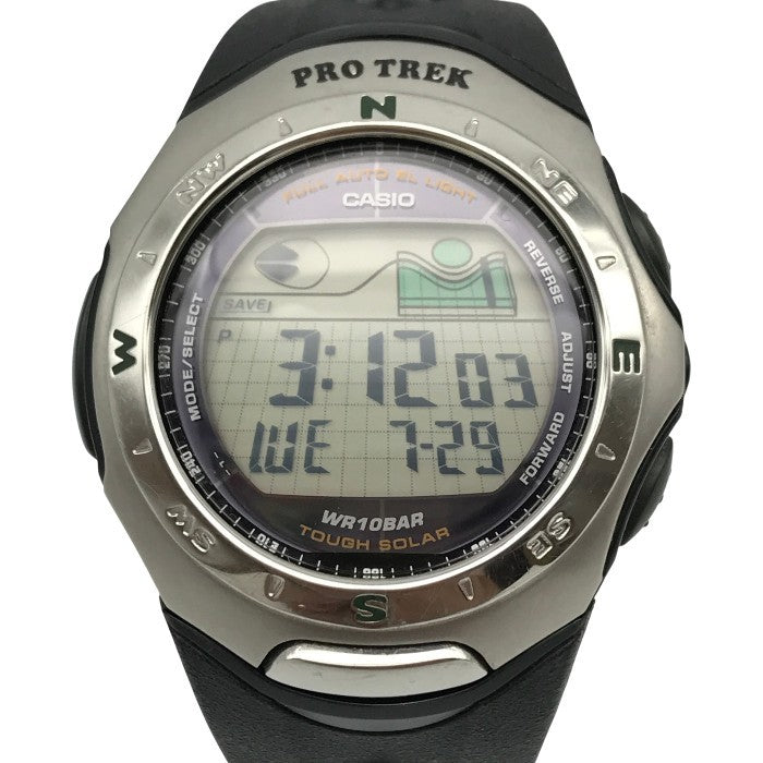 CASIO PROTREK 腕時計 メンズ デジタル タフソーラー オートライト トレッキング シルバー/ブラック PRS-200-1JF 中古 T1