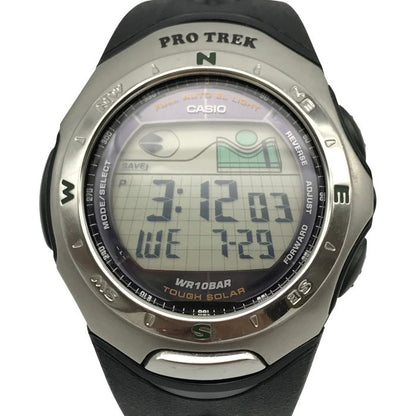 CASIO PROTREK 腕時計 メンズ デジタル タフソーラー オートライト トレッキング シルバー/ブラック PRS-200-1JF 中古 T1