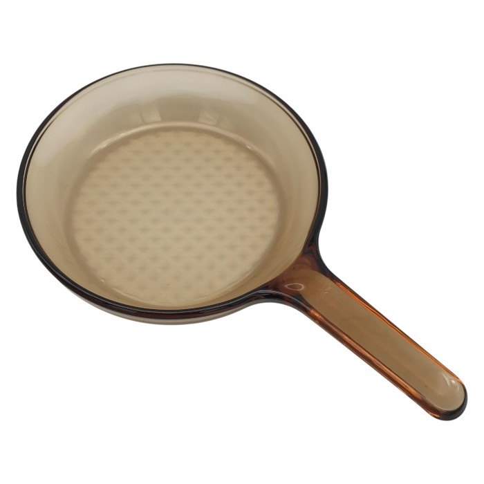 VISION 耐熱ガラス 18cm 両手鍋 フライパン セット 蓋付き パイレックス パイロセラム 直火/レンジ 中古 T1