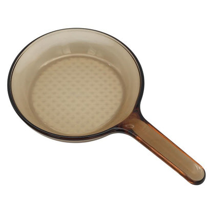 VISION 耐熱ガラス 18cm 両手鍋 フライパン セット 蓋付き パイレックス パイロセラム 直火/レンジ 中古 T1