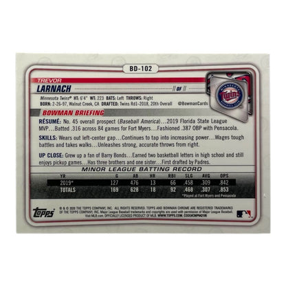 TOPPS MLBカード BOWMAN CHROME TREVOR LARNACH MINNESOTA TWINS #BD-102 中古 IT2