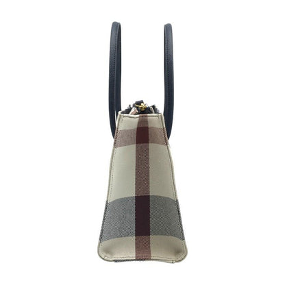 ブルーレーベル クレストブリッジ ハンドバッグ レディース 2way ショルダー チェック柄 布地 コンパクト ベージュ/レッド/ネイビー 中古 T1