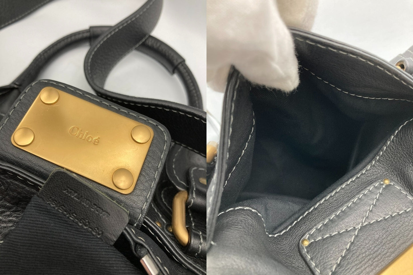 Chloe クロエ パディントン 2WAY レザーバッグ レディース ブラック 中古 D4