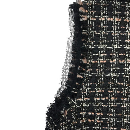 DOLCE＆GABBANA ワンピース レディース コットン ツイード ノースリーブ 膝丈 カットオフ 切りっぱなし ブラック 42サイズ F68C7T 中古 T1