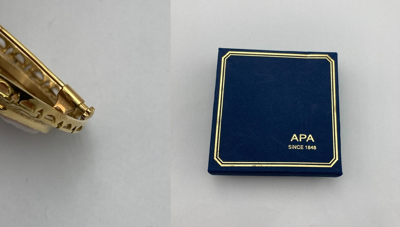 GIOVANNI APA ジョバンニ アパ K18 カメオ ブローチ/ペンダントトップ 中古 D4