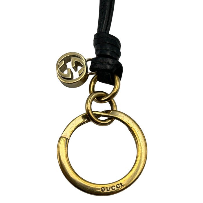 GUCCI グッチ インターロッキングG レザー キーリング 本革 ブランド メンズ レディース 中古 W４