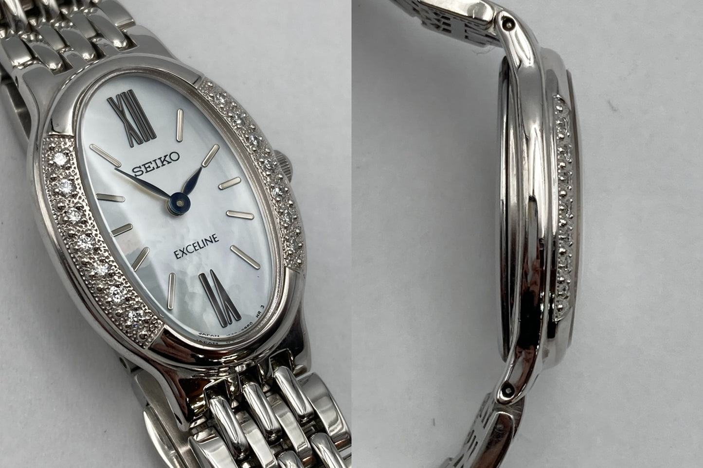 SEIKO セイコー エクセリーヌ ダイヤベゼル 腕時計 アナログ クォーツ 1F20-0BG0 レディース 中古 D4