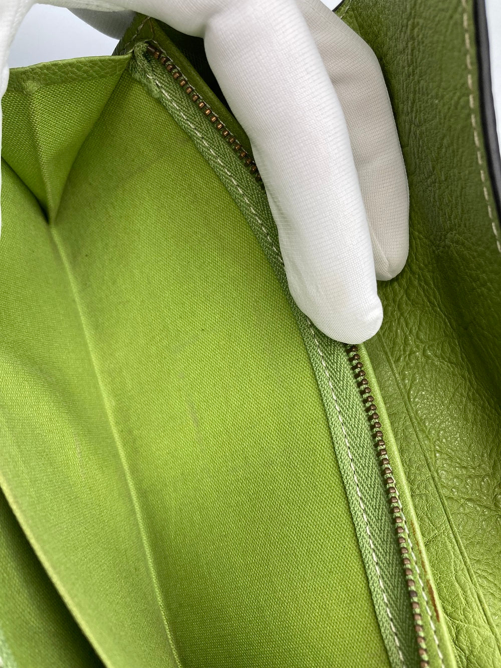 SERRATURA セッラトゥラ レザー 長財布 かぶせ蓋 ホック メンズ グリーン 中古 4