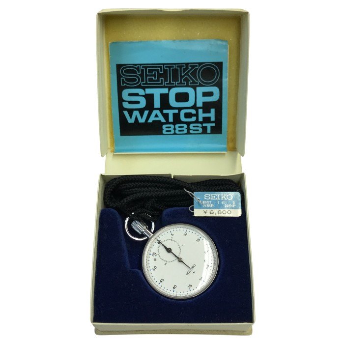 SEIKO セイコー ストップウォッチ アナログ 手巻き 30分計 ビンテージ S型 シルバー/ホワイト 88ST 885011 中古 T1