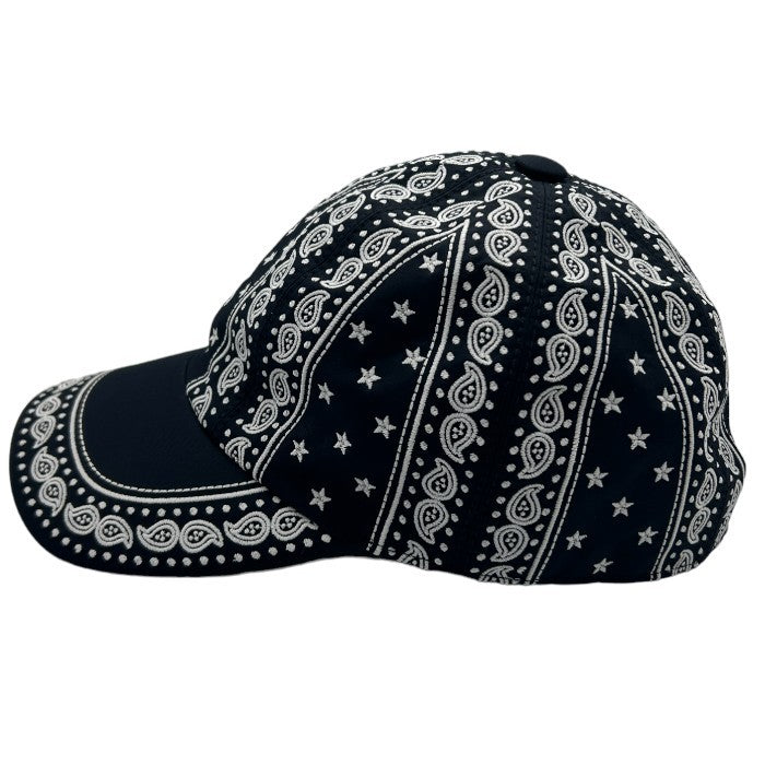 HERMES エルメス ペイズリー柄 キャップ 帽子 ブランド ネイビー メンズ 中古 送料無料 W４