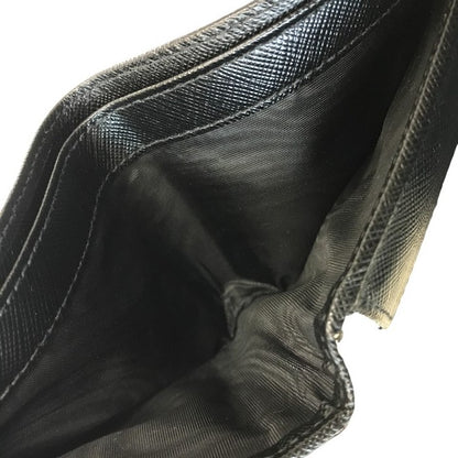 PRADA プラダ 財布 メンズ 二つ折り サフィアーノレザー SAFFIANO TRIANG 三角プレート 小銭入れあり ブラック 2MO738 中古 T1