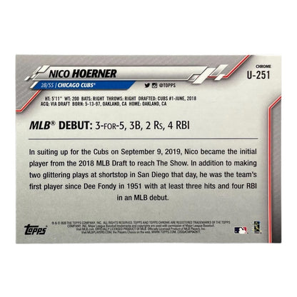 TOPPS MLBカード CHROME NICO HOERNER CHICAGO CUBS #U-251 中古 IT2