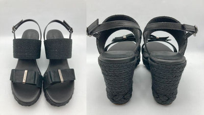 JILL STUART shoe ジルスチュアート リボンモチーフ プラットフォームジュートサンダル 24.0cm 中古 D4