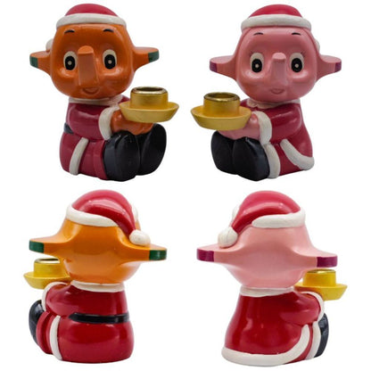 株式会社ニットー サトちゃん サトコちゃん キャンドルスタンド 2体セット クリスマス サンタ服 佐藤製薬 sato 中古 a1