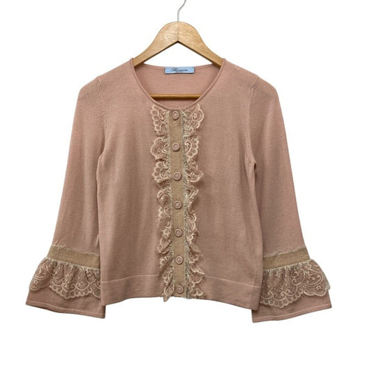 Blumarine ブルマリン レース付 フレアスリーブ カーディガン サイズ IT38 レディース 中古 D4