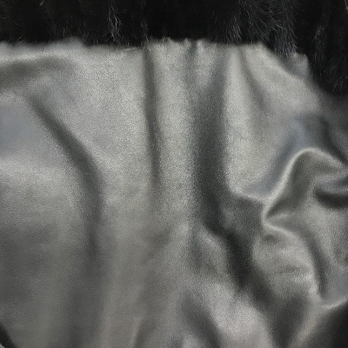 ADORE ミンクファー ジレ レディース リアルファー レザー ベスト 毛皮 38サイズ ブラック 中古 T1