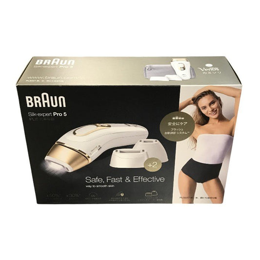 BRAUN ブラウン シルクエキスパート Pro5 光美容器 ホワイト フラッシュ ムダ毛ケア IPL方式 美肌 PL-5227 中古 T1