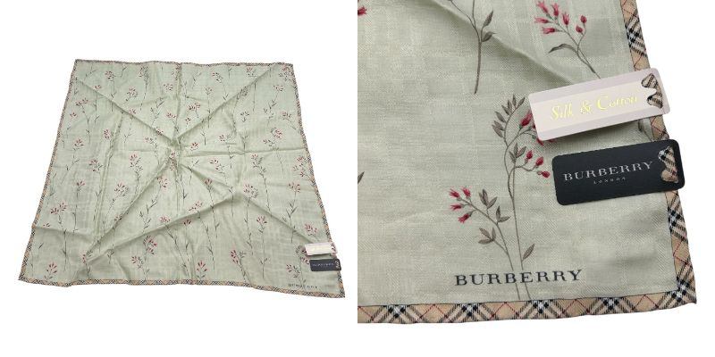 未使用品 バーバリー ピエールバルマン ヨシエイナバ ハンカチ 5枚セット BURBERRY PIERRE BALMAIN YOSHIE INABA シルク コットン 花柄 レース チェック 中古 W1