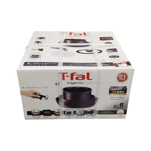 T-fal ティファール インジニオ ネオ IHブルゴーニュ エクセレンス セット6 取っ手のとれる フライパン IH対応 長持ち 省スペース L66691 中古 T1