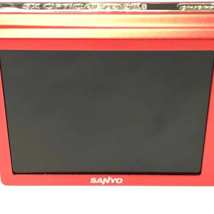 SANYO サンヨー デジタルカメラ レッド 手ぶれ補正 コンパクト スリム DSC-X1260-R 中古 T1