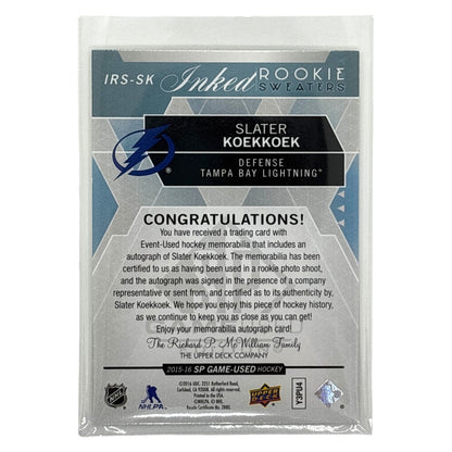 UPPER DECK NHLカード SP GAME USED SLATER KOEKKOEK TAMPA BAY LIGHTNING /149 #IRS-SK 中古 IT1