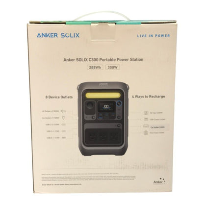 Anker アンカー Solix C300 DC Portable Power Station ポータブル電源 ダークグレー 288Wh 急速充電 蓄電 防災 コンパクト A17225Z1 中古 T1