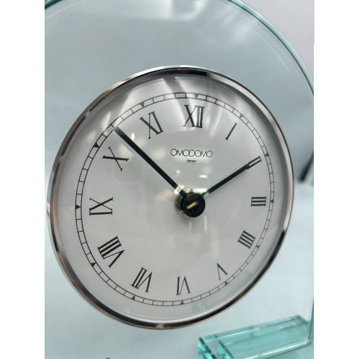OMODOMO オモドモ イタリア製 テーブルクロック 置時計 インテリア ガラス おしゃれ 小物 中古 W４