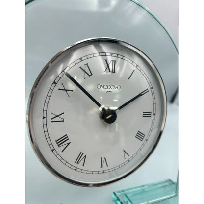 OMODOMO オモドモ イタリア製 テーブルクロック 置時計 インテリア ガラス おしゃれ 小物 中古 W４