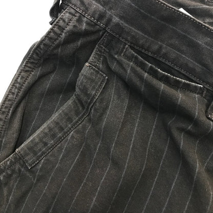 FREEWHEELERS フリーホイーラーズ ワークパンツ メンズ ストライプ UNION SPECIAL OVERALLS ブラウン 32-34サイズ 中古 T1