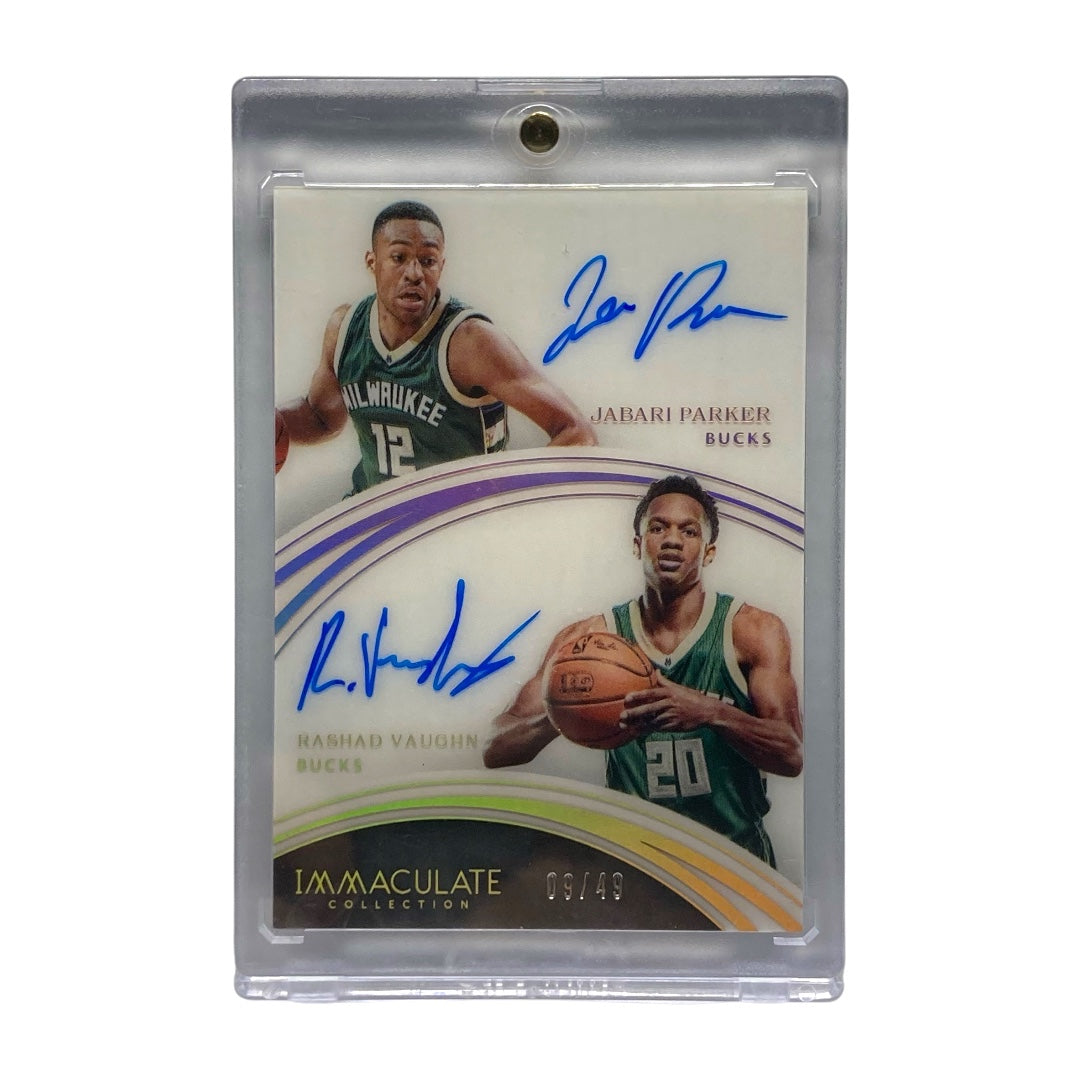 PANINI NBAカード IMMACULATE COLLECTION JABARI PARKER RASHAD VAUGHN BUCKS 09/40 #4 中古 IT2