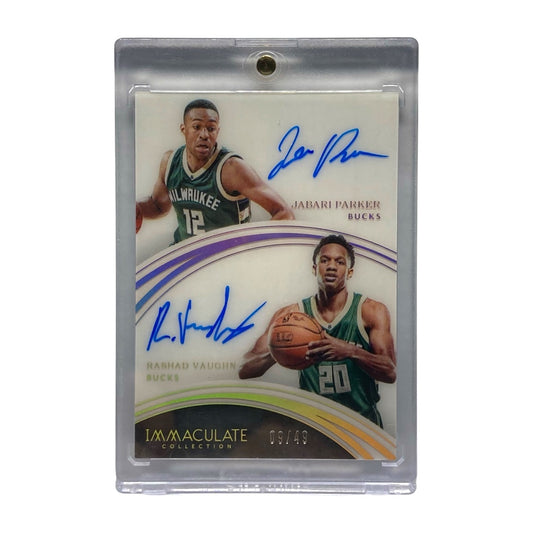 PANINI NBAカード IMMACULATE COLLECTION JABARI PARKER RASHAD VAUGHN BUCKS 09/40 #4 中古 IT2